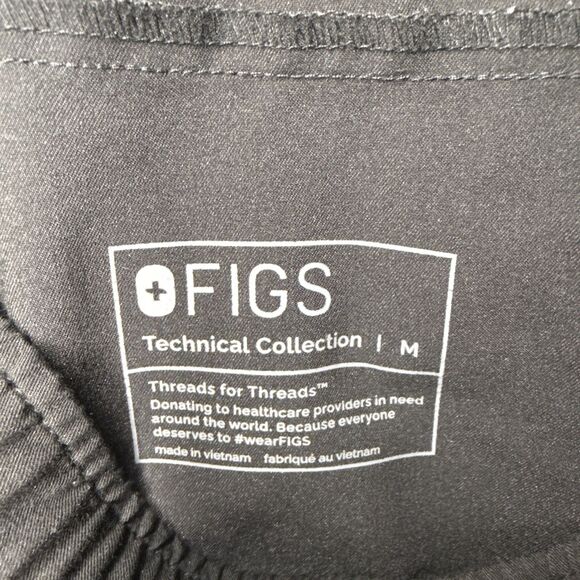 Figs Zamora Jogger Scrub Pants Med Black Technical Collection Pockets Drawstring - Picture 9 of 10